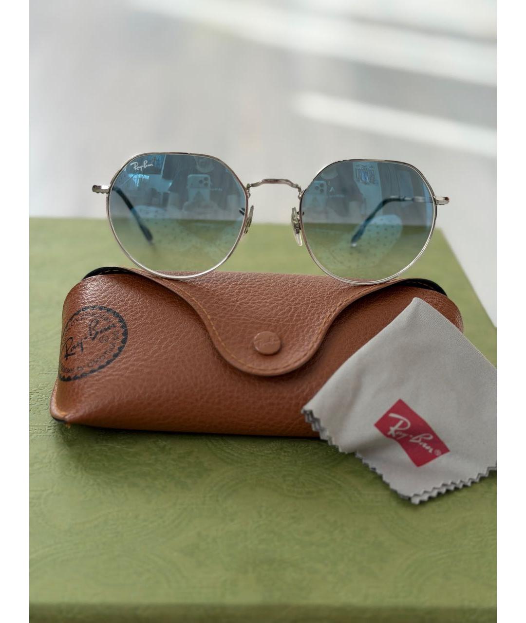 RAY BAN Синие металлические солнцезащитные очки, фото 3