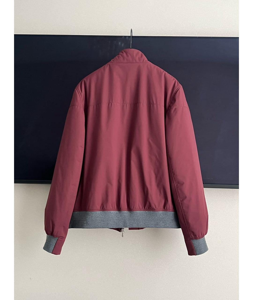BRUNELLO CUCINELLI Бордовая полиэстеровая куртка, фото 2