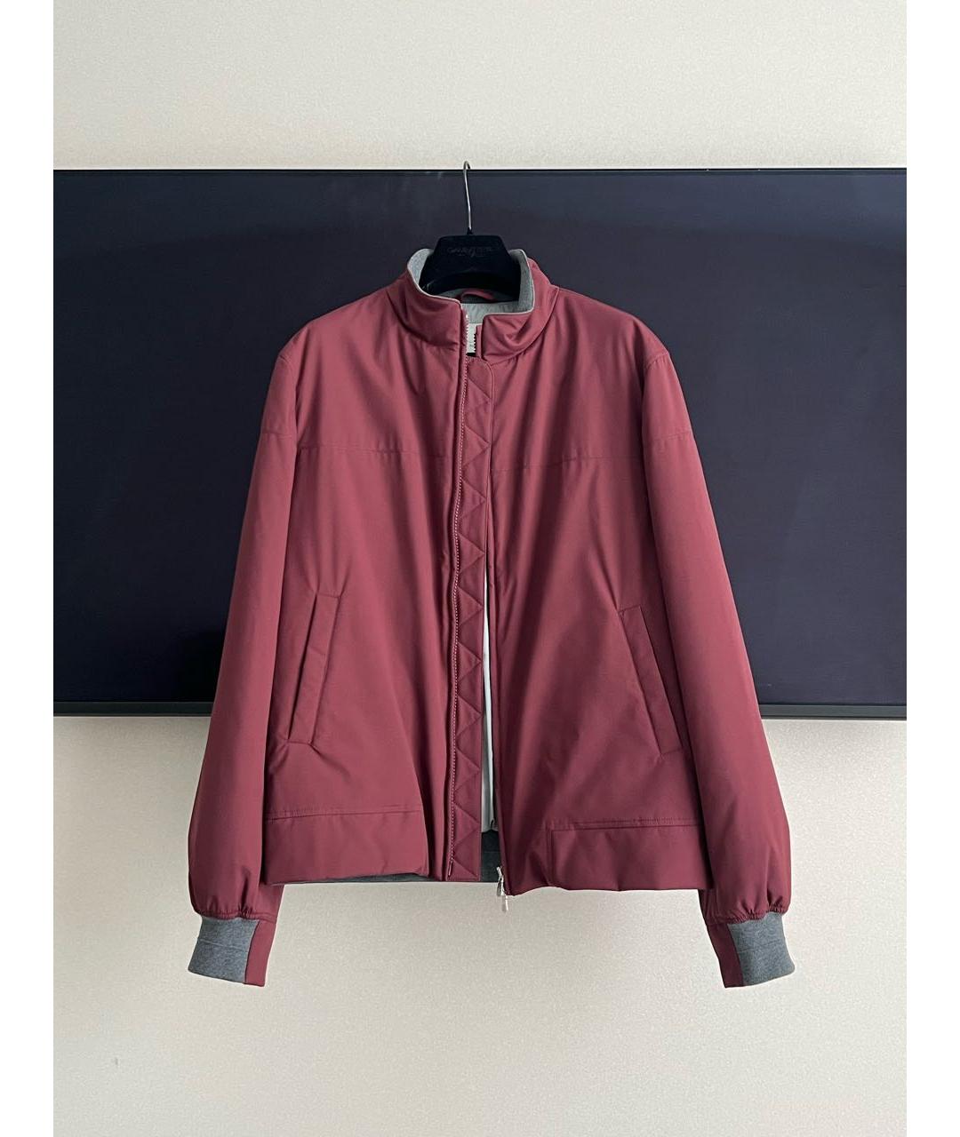 BRUNELLO CUCINELLI Бордовая полиэстеровая куртка, фото 9