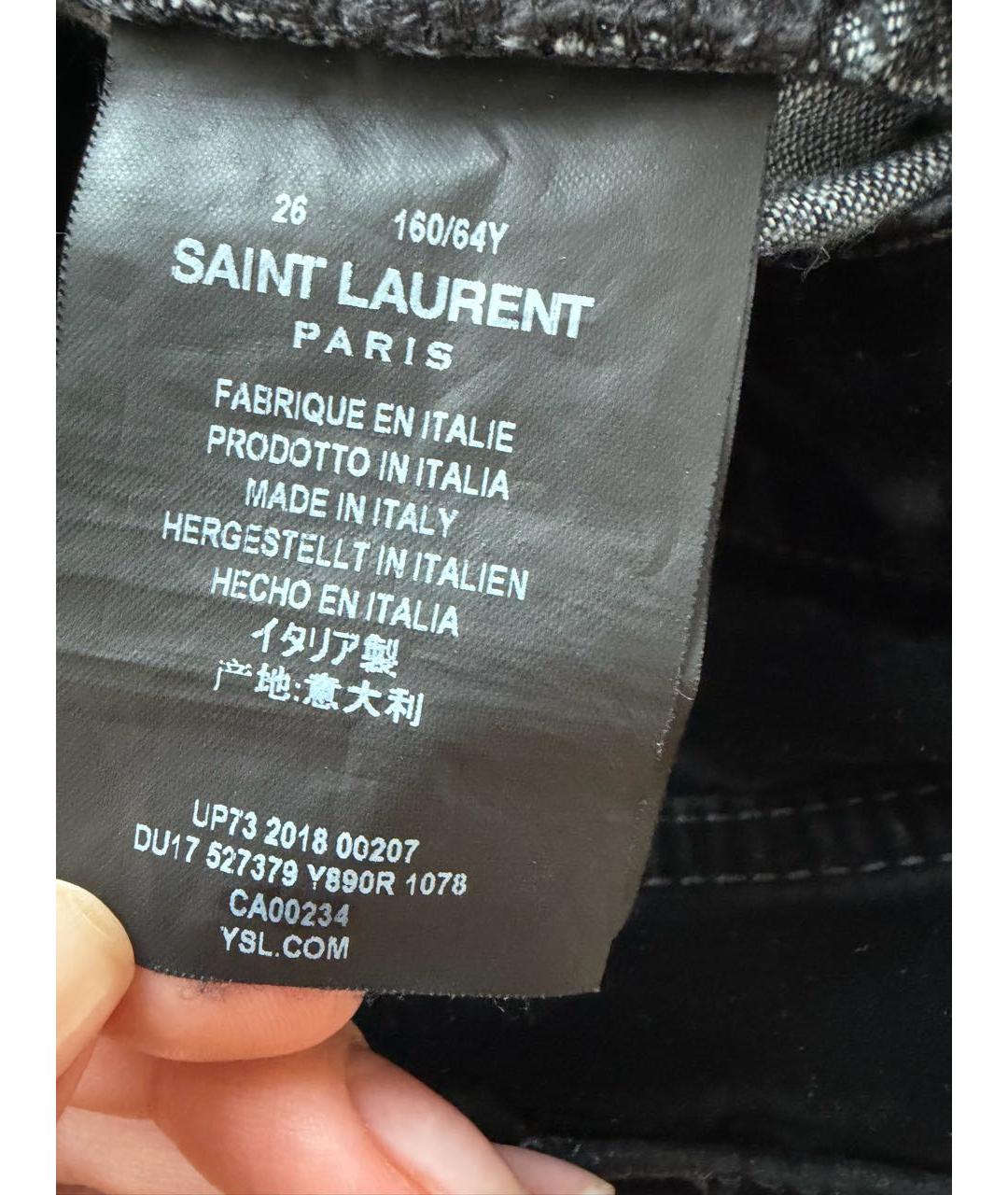 SAINT LAURENT Черные джинсы слим, фото 5