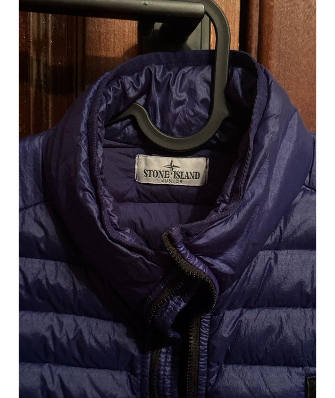 STONE ISLAND Темно-синий полиэстеровый жилет, фото 4