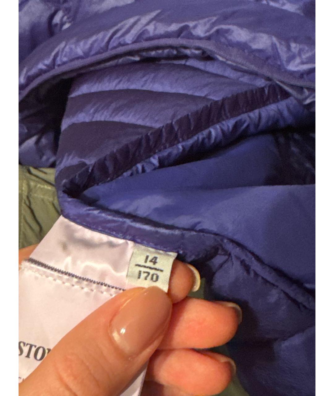 STONE ISLAND Темно-синий полиэстеровый жилет, фото 5