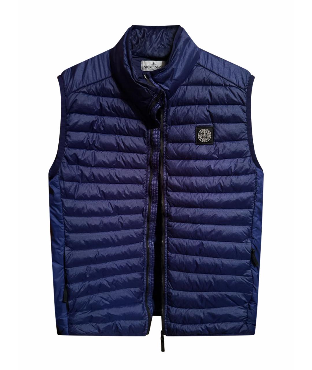 STONE ISLAND Темно-синий полиэстеровый жилет, фото 1