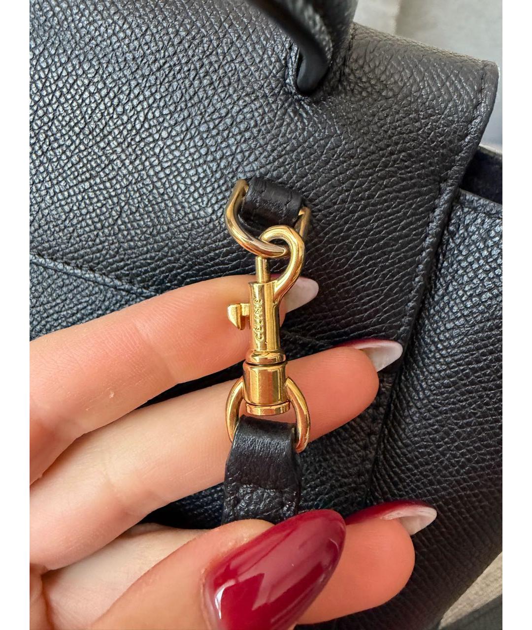 CELINE Черная кожаная сумка через плечо, фото 7