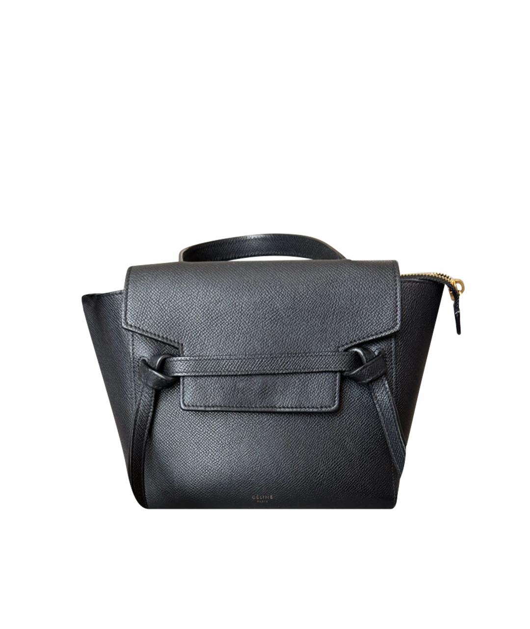 CELINE Черная кожаная сумка через плечо, фото 1