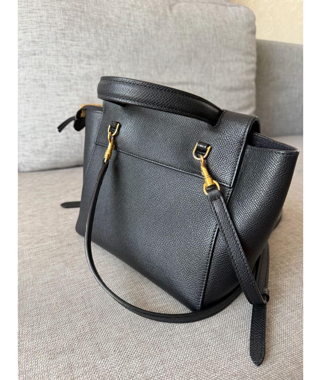 CELINE Черная кожаная сумка через плечо, фото 3
