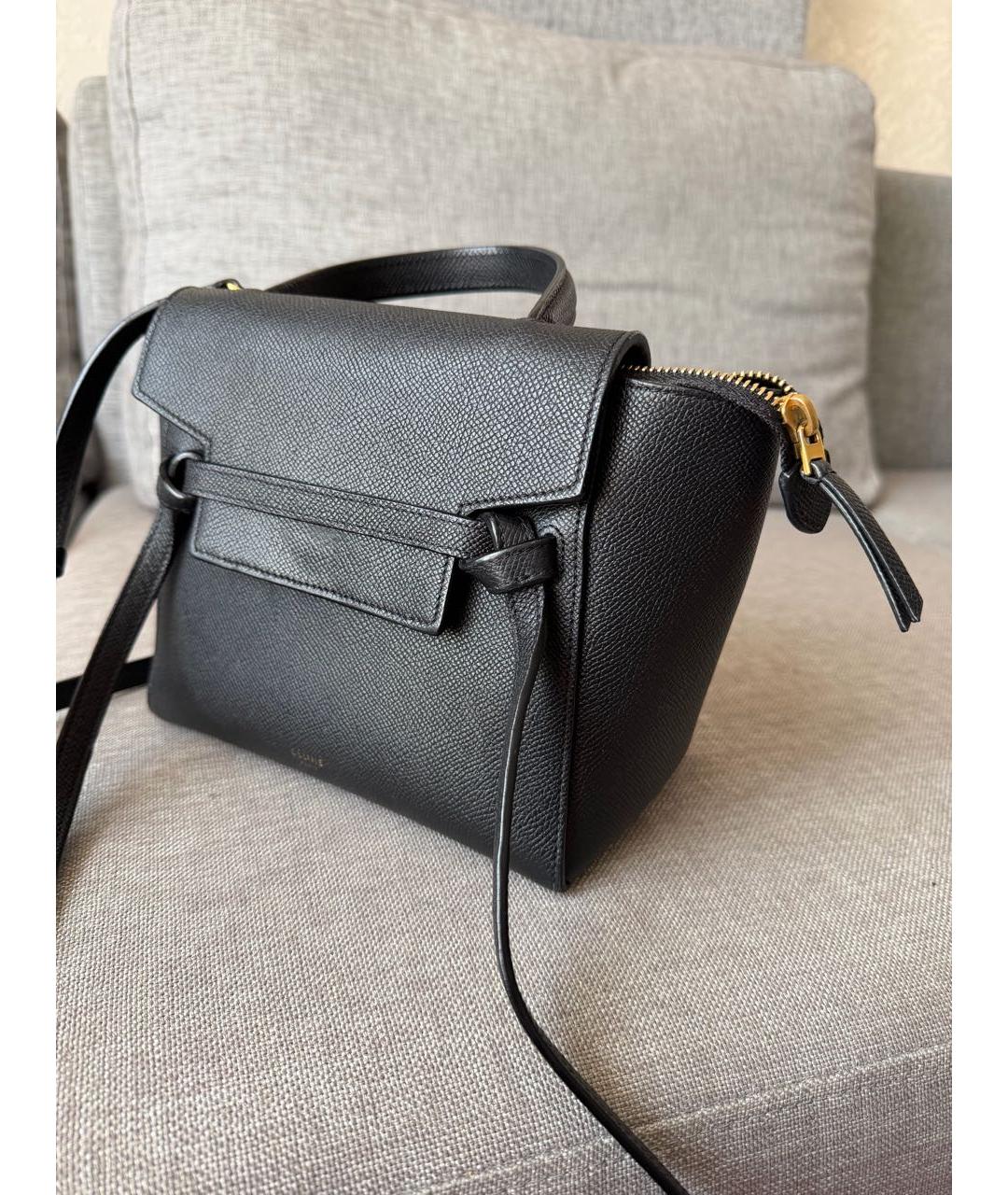 CELINE Черная кожаная сумка через плечо, фото 2