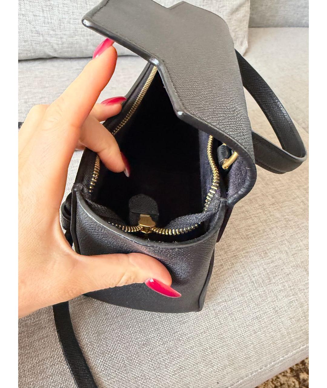 CELINE Черная кожаная сумка через плечо, фото 5