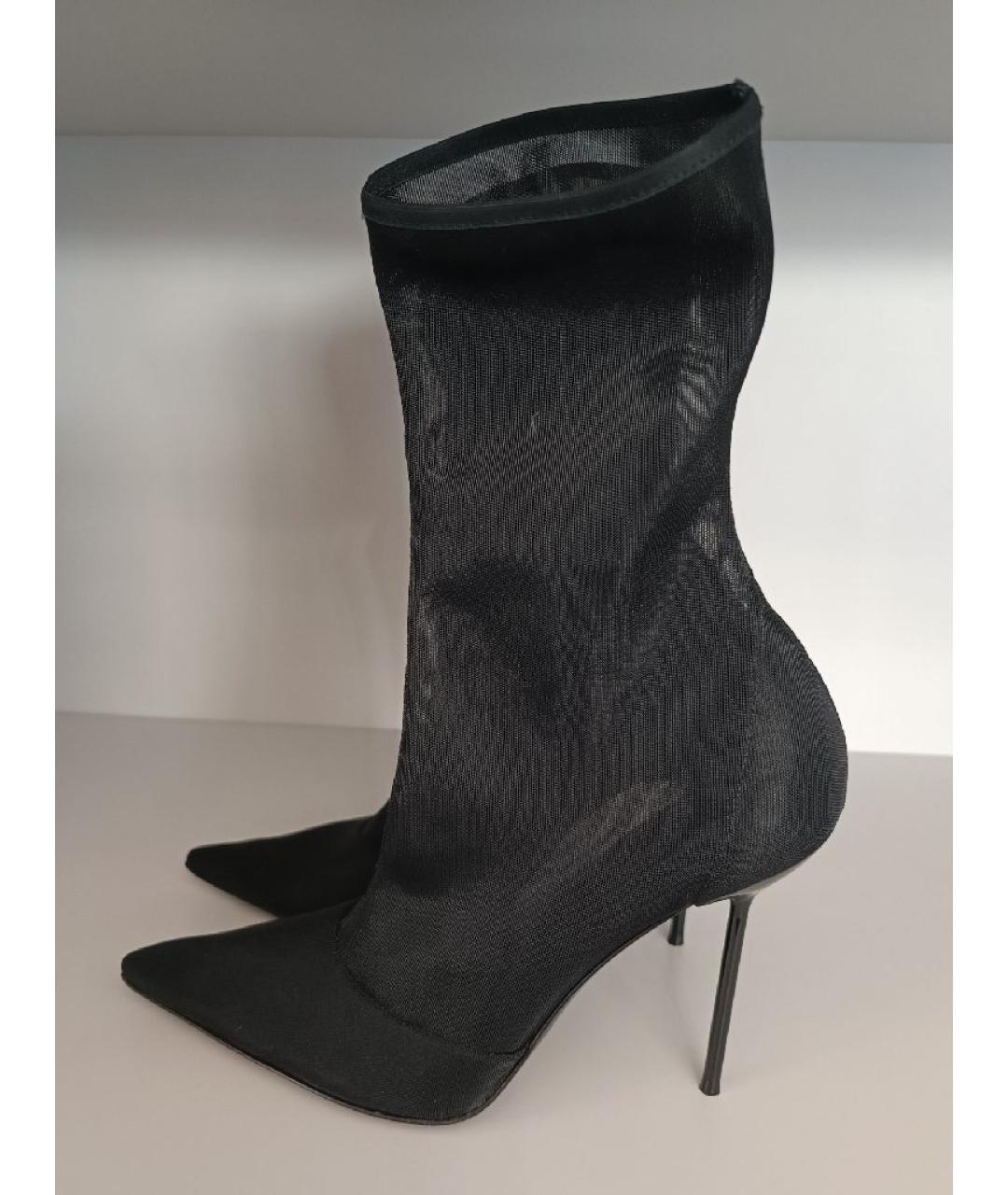 PARIS TEXAS Черные текстильные полусапоги, фото 7