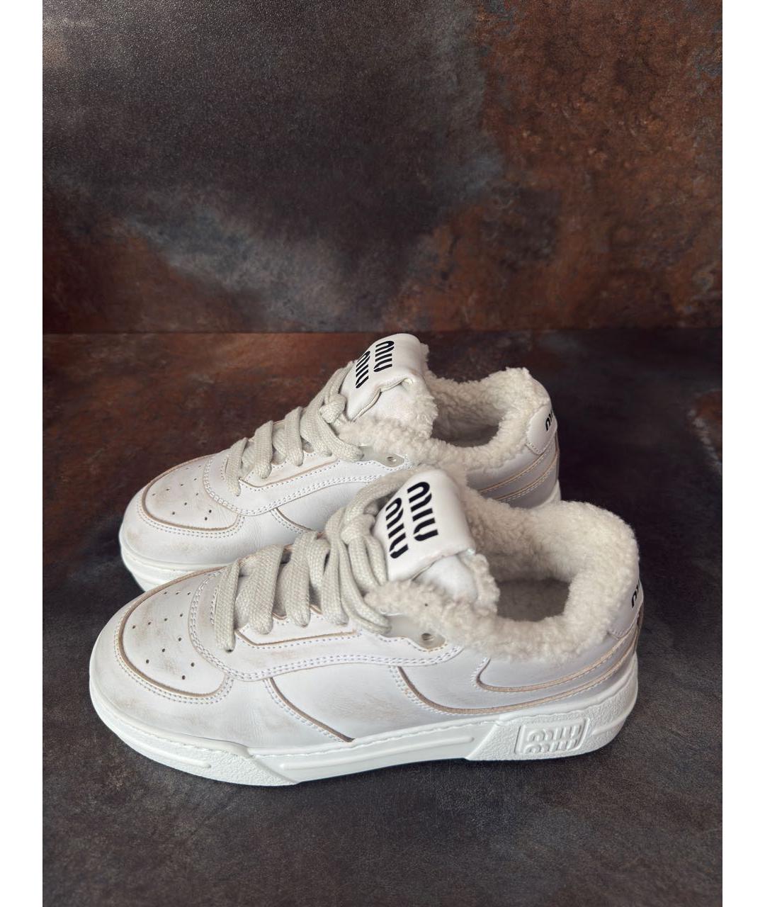 MIU MIU Белые кроссовки, фото 5