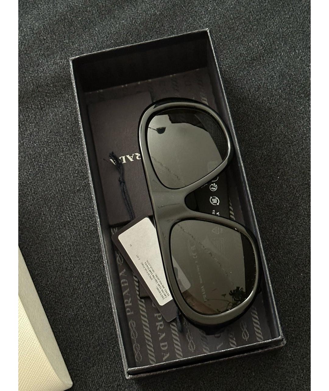 PRADA Черные пластиковые солнцезащитные очки, фото 8
