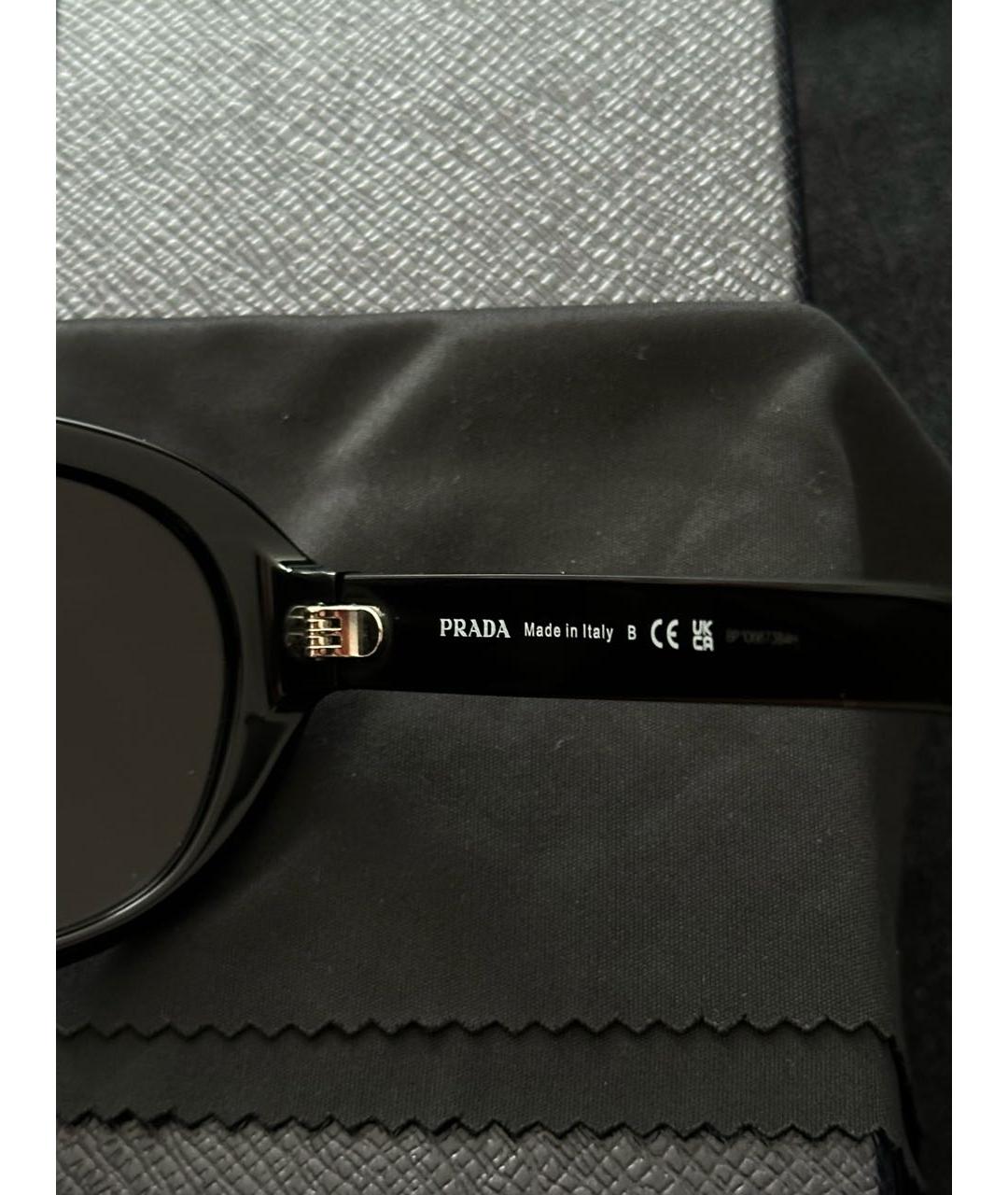 PRADA Черные пластиковые солнцезащитные очки, фото 6