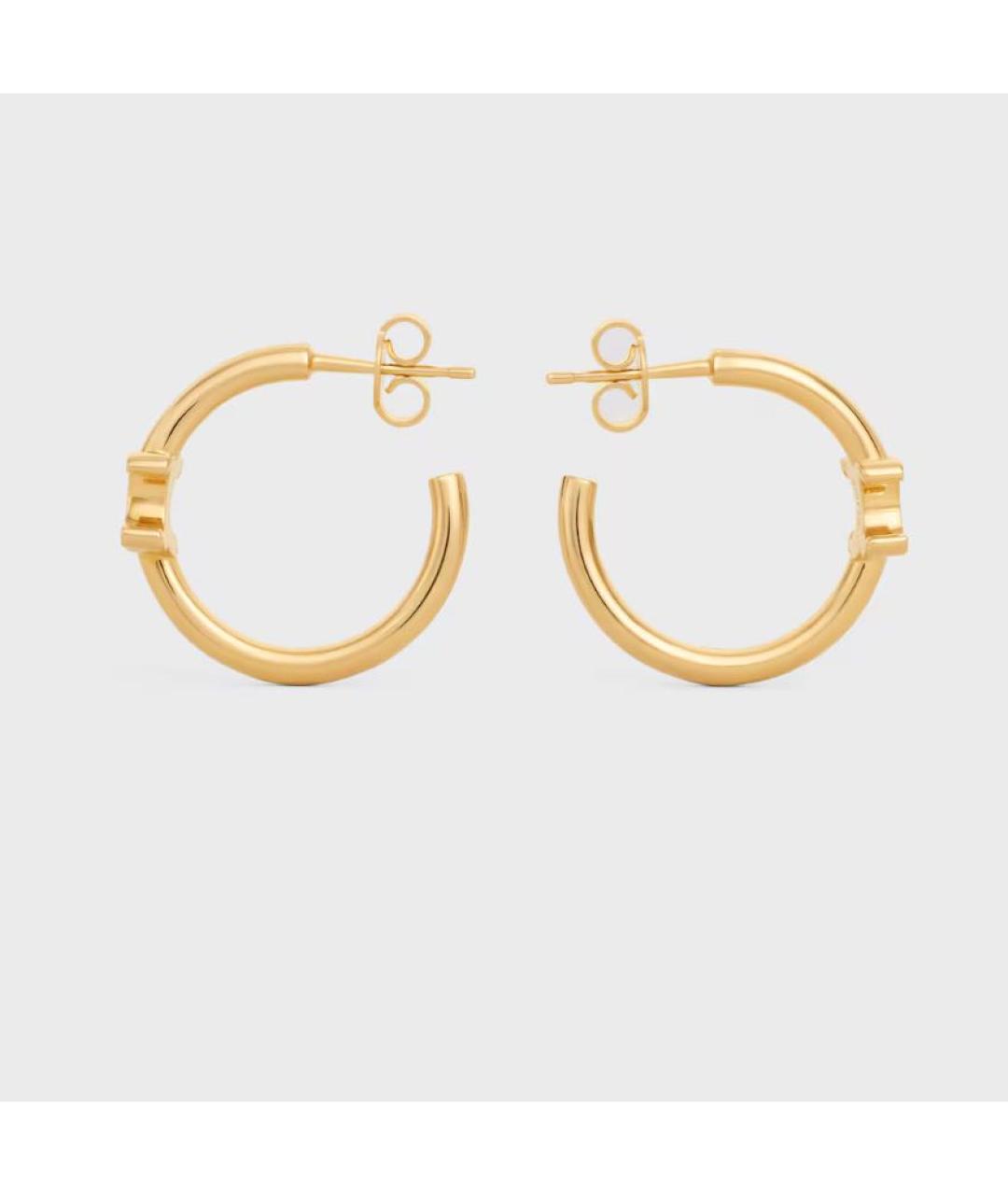 CELINE Золотые металлические серьги, фото 3