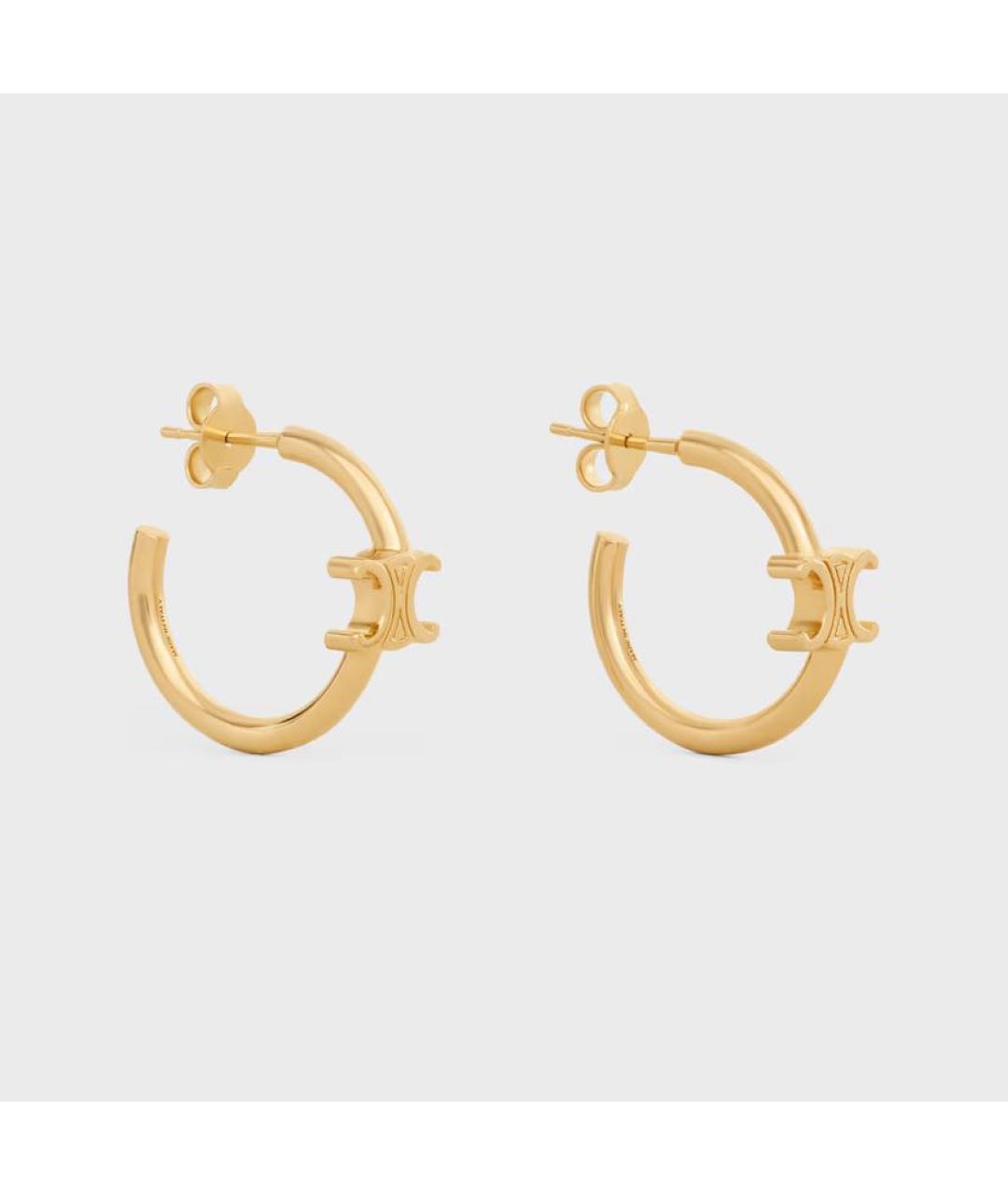 CELINE Золотые металлические серьги, фото 2