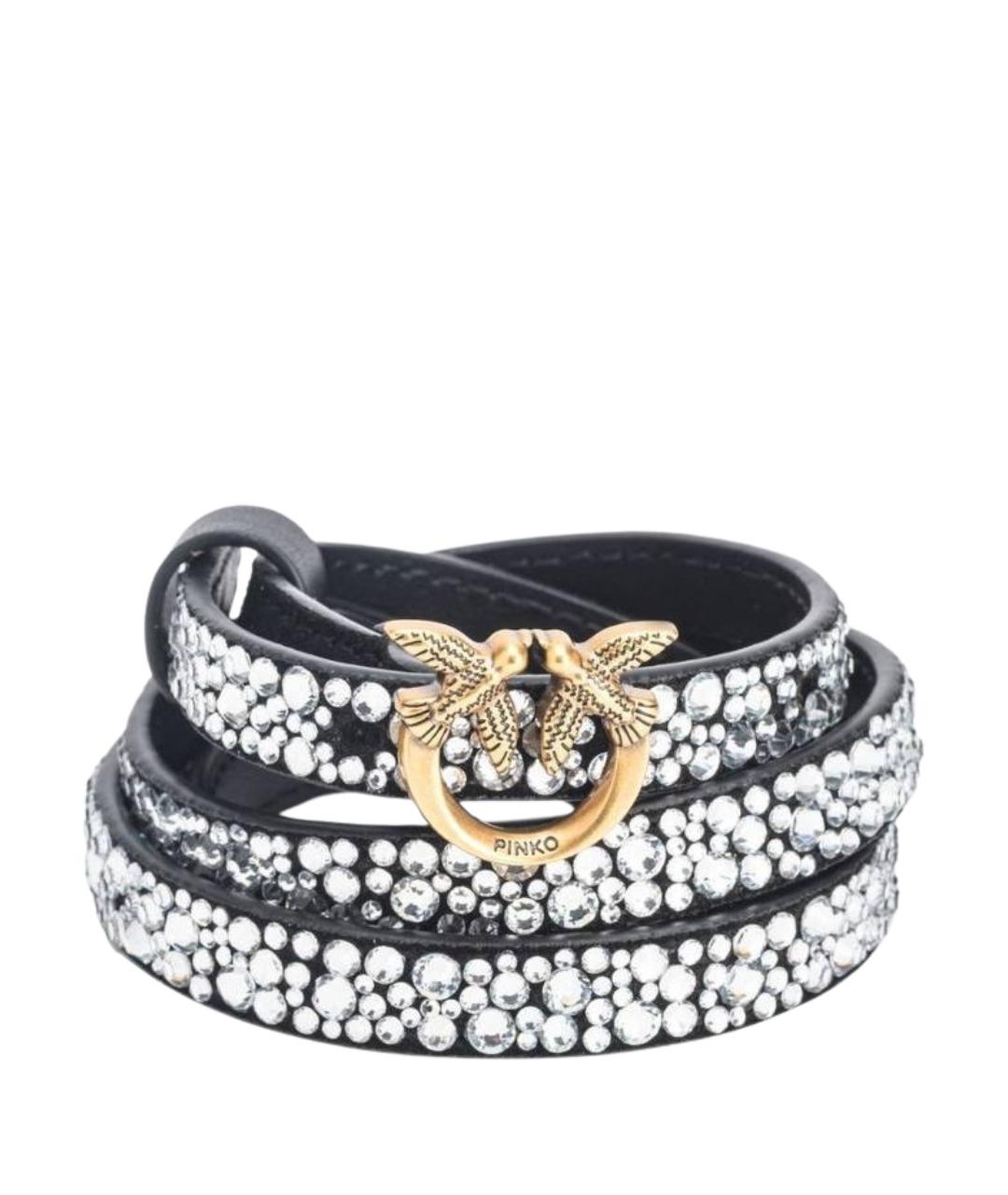 PINKO Серебрянный замшевый ремень, фото 1