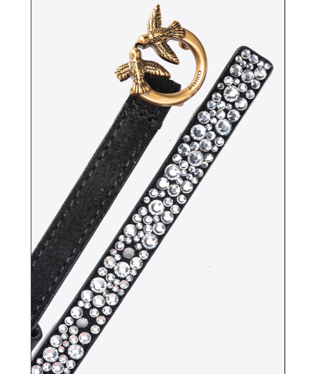 PINKO Серебрянный замшевый ремень, фото 2