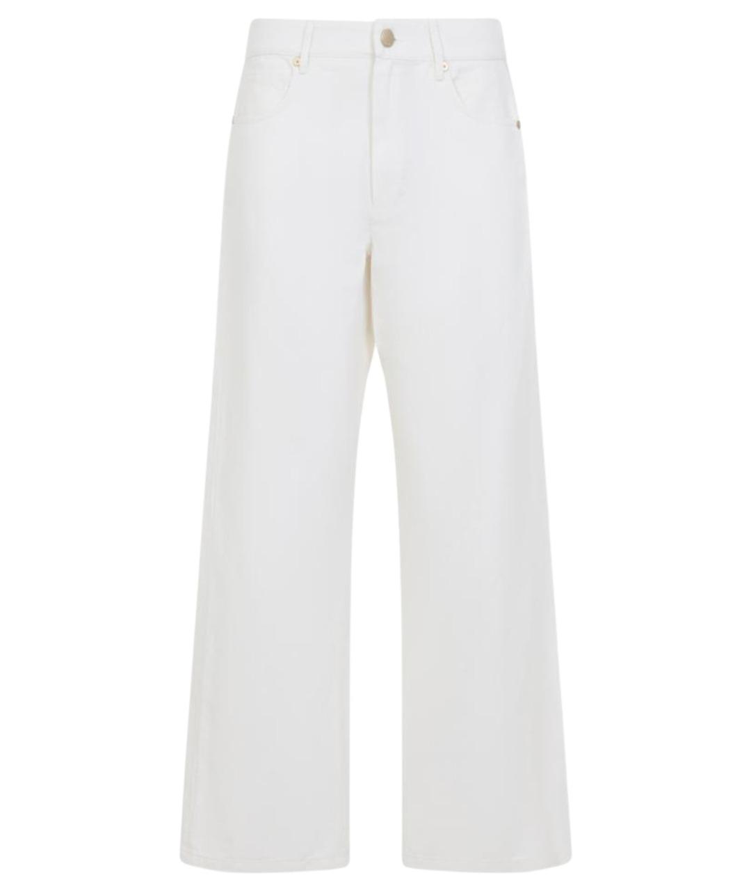 'S MAX MARA Белые хлопко-леновые прямые джинсы, фото 1