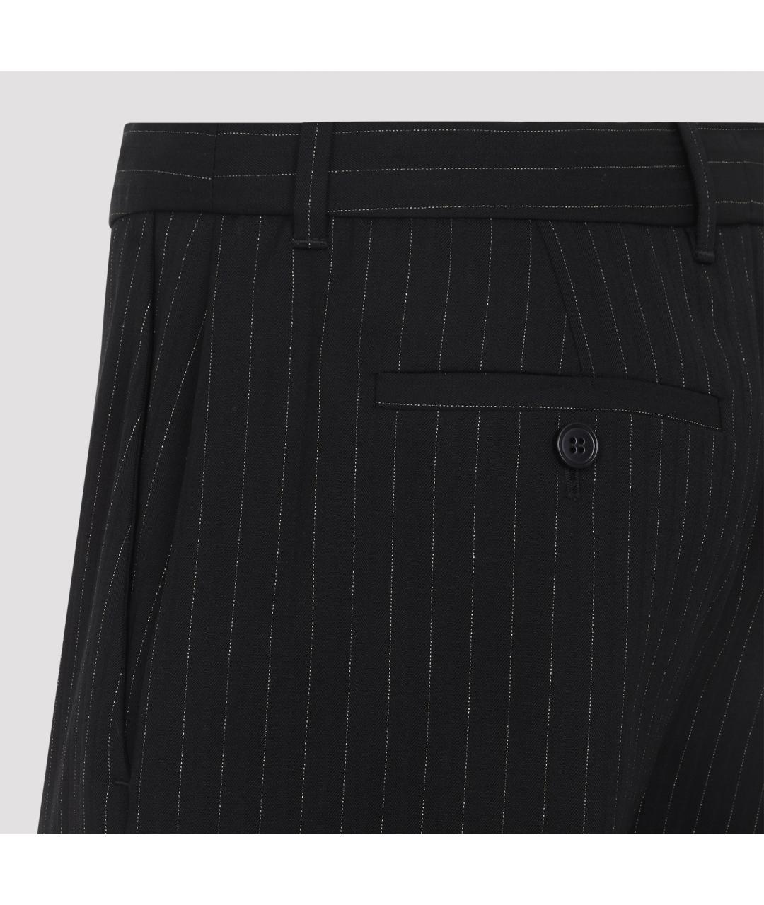 ALEXANDER MCQUEEN Черные шерстяные прямые брюки, фото 3