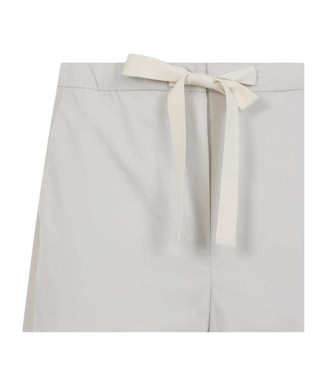 'S MAX MARA Белые хлопковые прямые брюки, фото 3