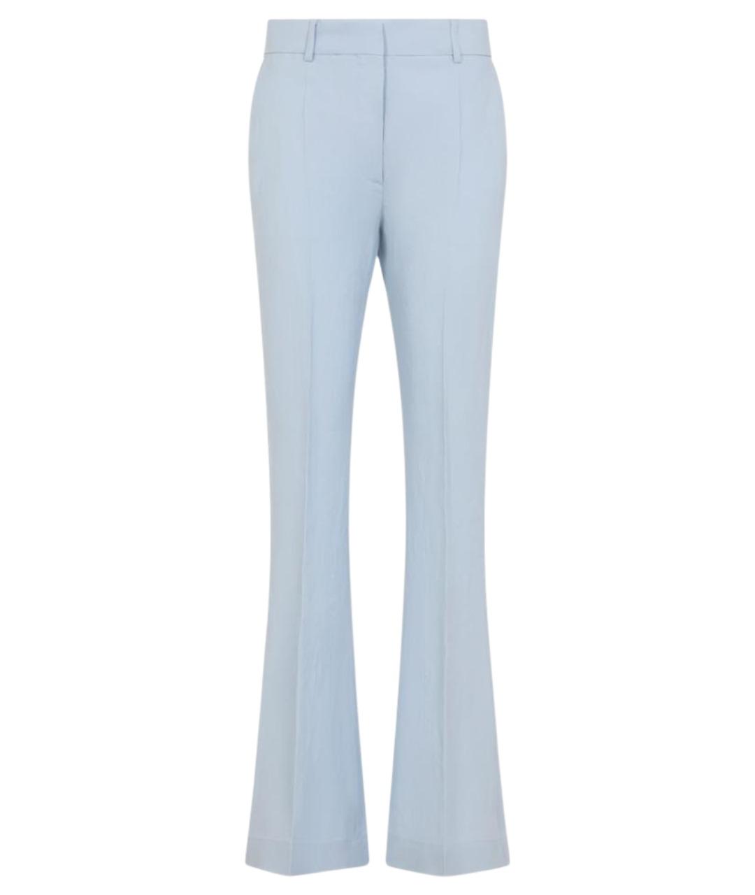 SPORTMAX Голубые вискозные прямые брюки, фото 1