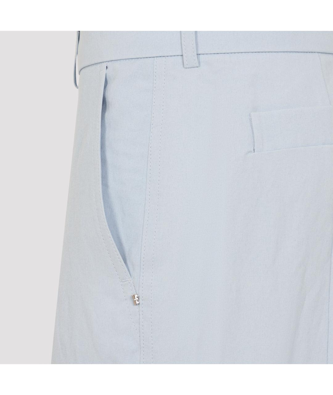 SPORTMAX Голубые вискозные прямые брюки, фото 4