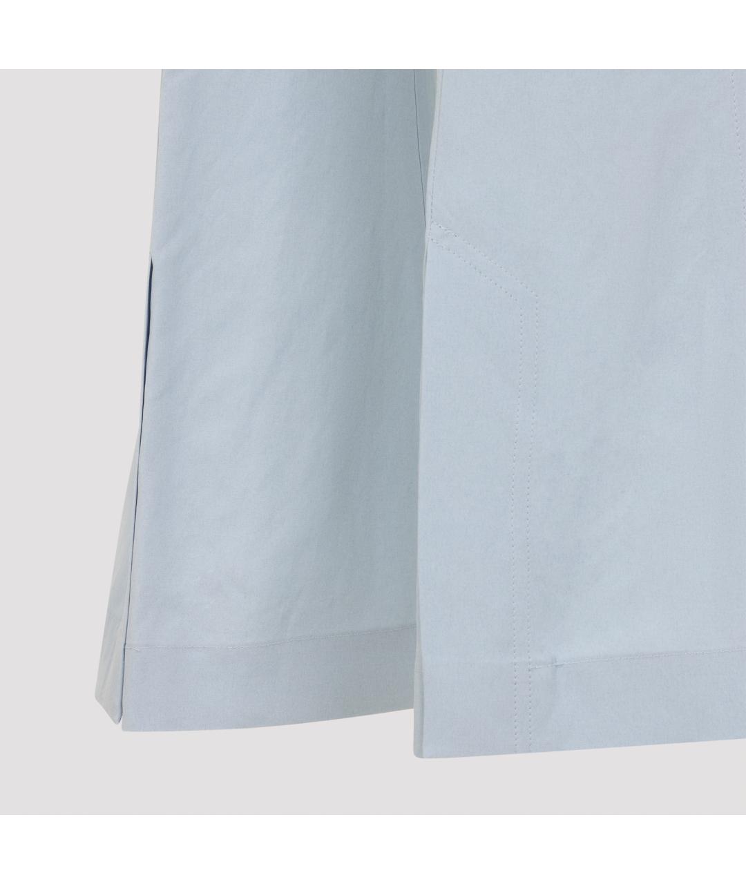 SPORTMAX Голубые вискозные прямые брюки, фото 3