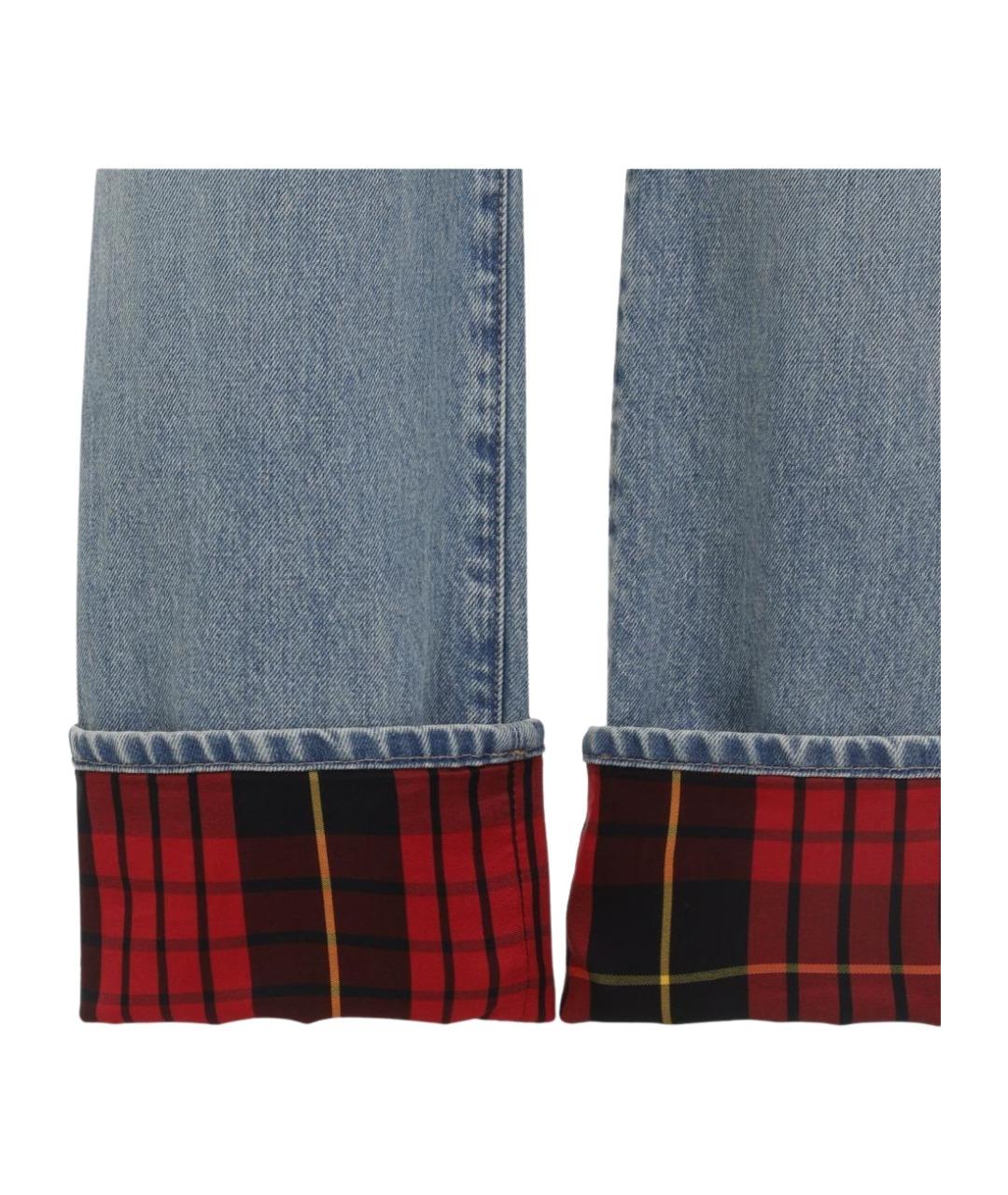 ALEXANDER MCQUEEN Синие хлопковые джинсы клеш, фото 3