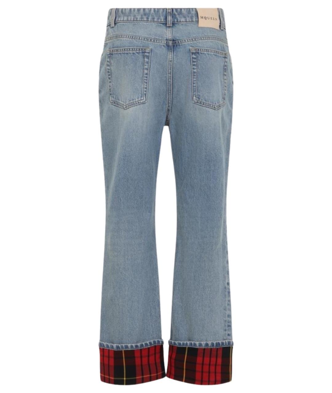 ALEXANDER MCQUEEN Синие хлопковые джинсы клеш, фото 2