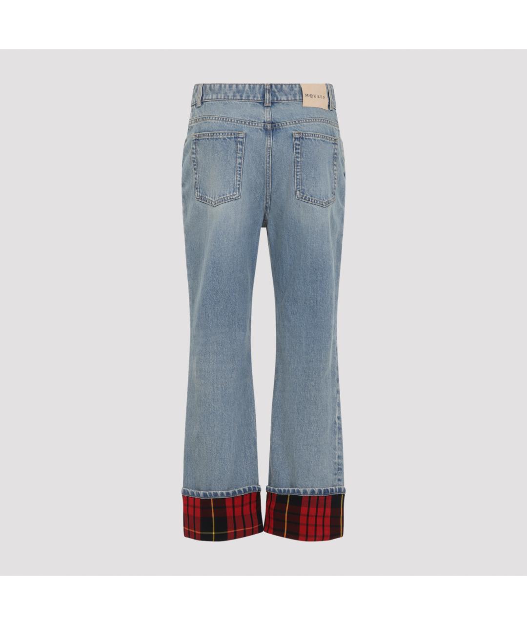 ALEXANDER MCQUEEN Синие хлопковые джинсы клеш, фото 3