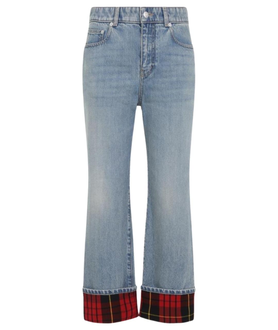 ALEXANDER MCQUEEN Синие хлопковые джинсы клеш, фото 1