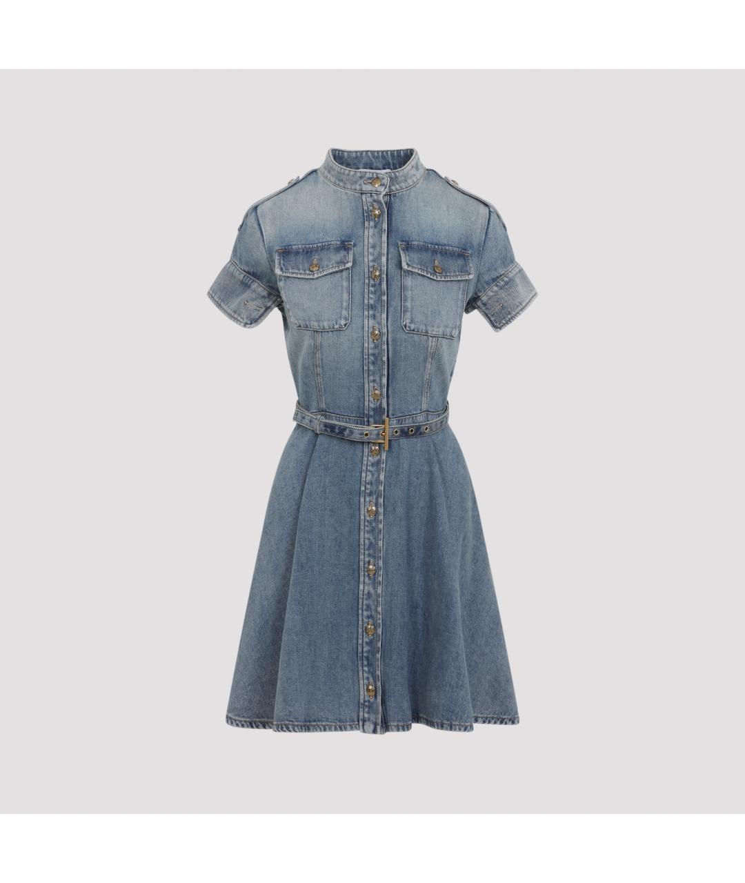 ALEXANDER MCQUEEN Синее хлопковое повседневное платье, фото 2