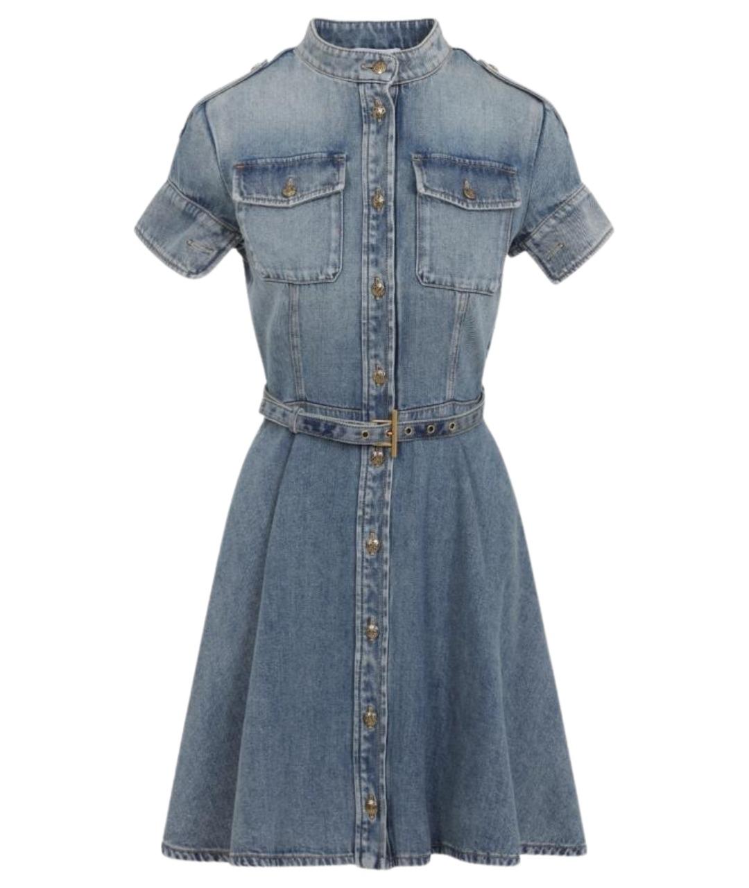 ALEXANDER MCQUEEN Синее хлопковое повседневное платье, фото 1