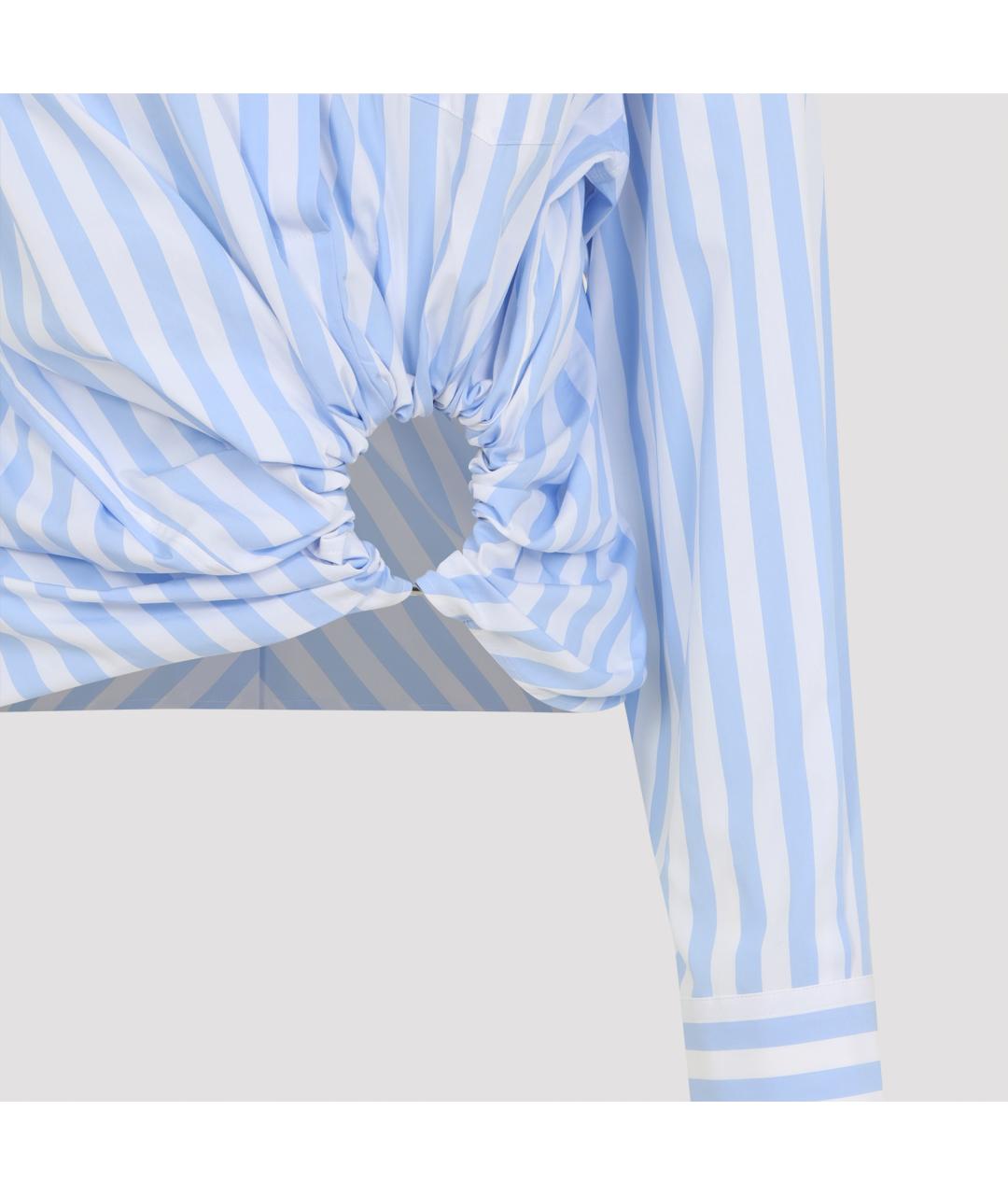 SPORTMAX Голубая хлопковая рубашка, фото 4