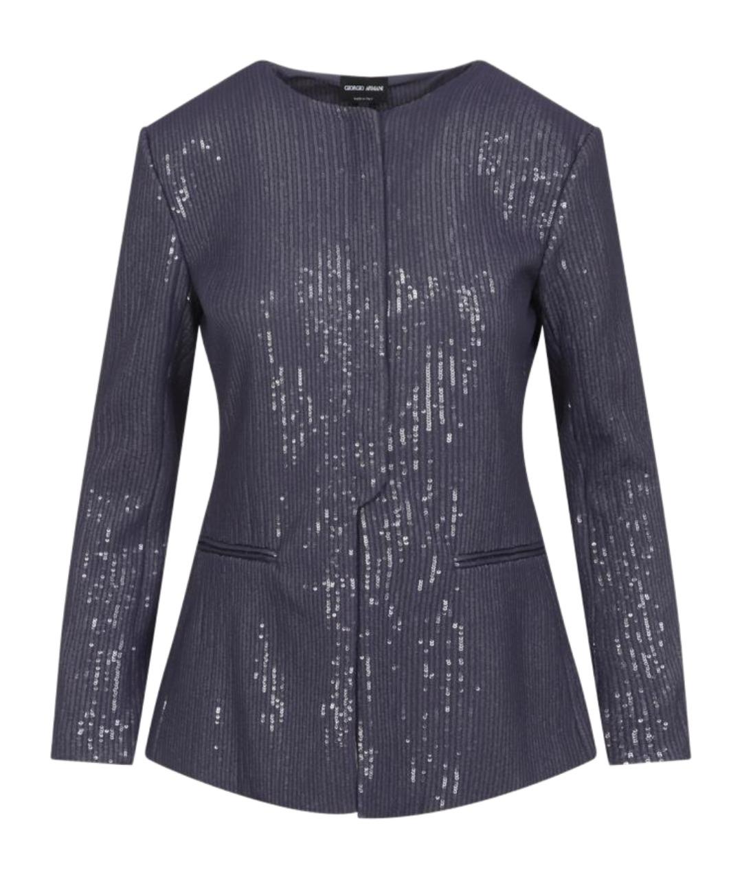 GIORGIO ARMANI Фиолетовый полиэстеровый жакет/пиджак, фото 1