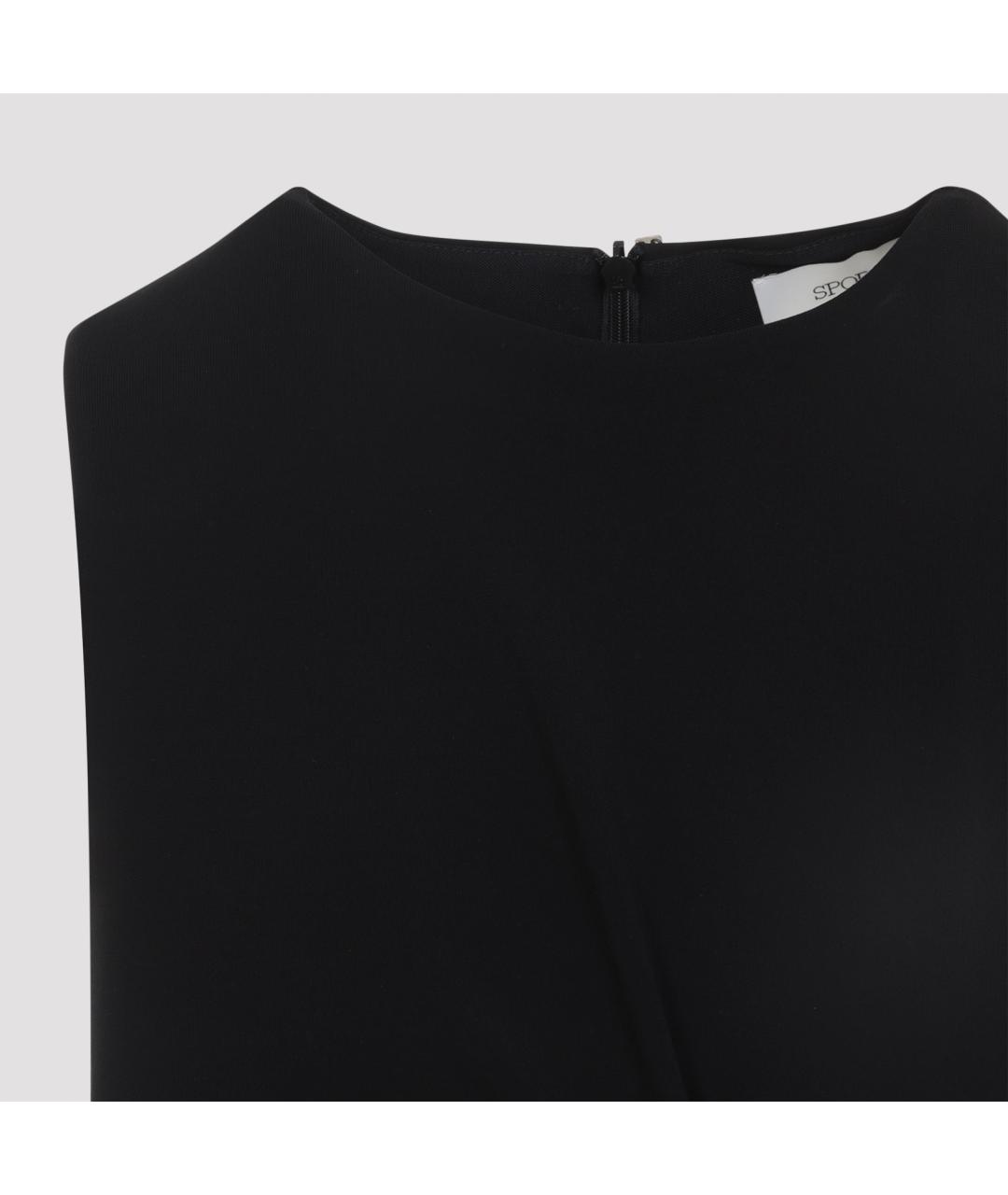 SPORTMAX Черное вискозное вечернее платье, фото 4