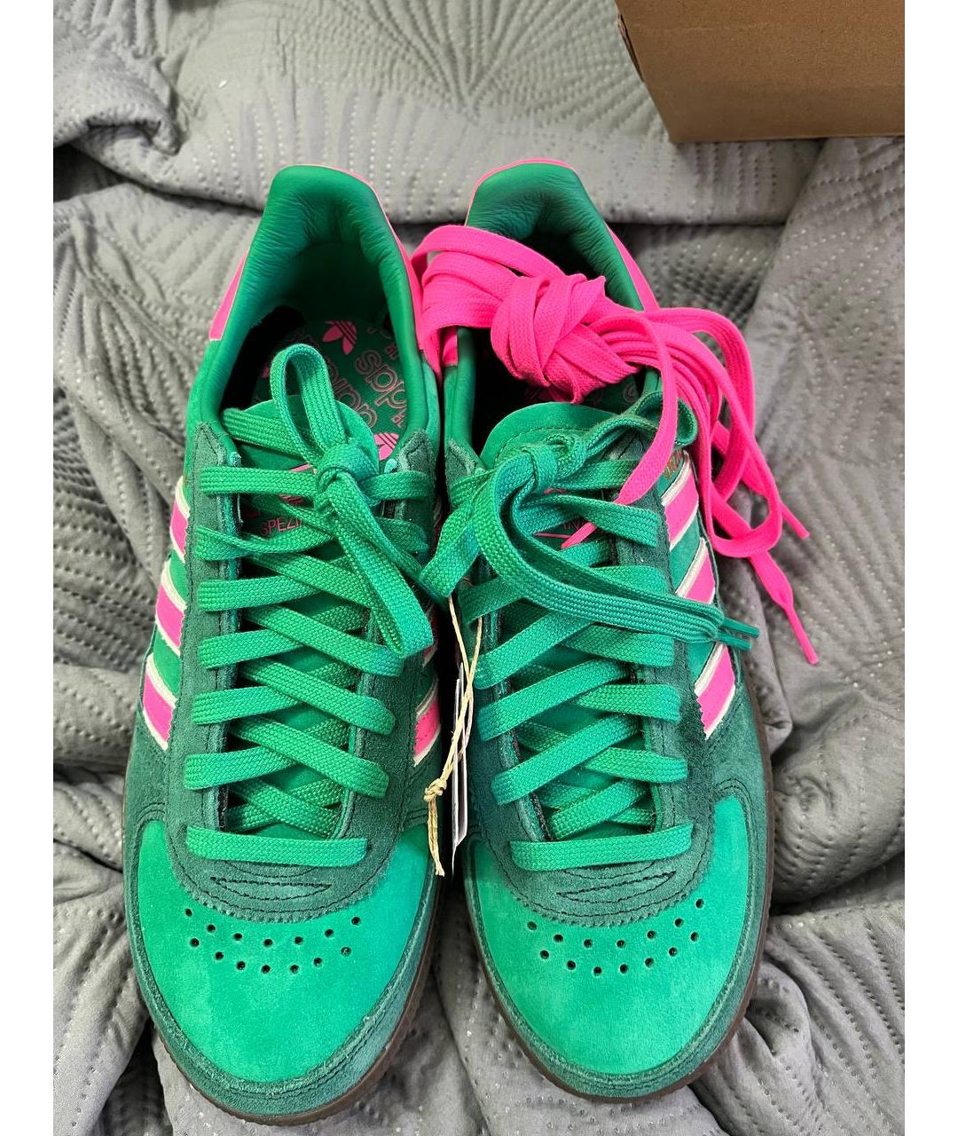 ADIDAS Зеленые замшевые кроссовки, фото 2
