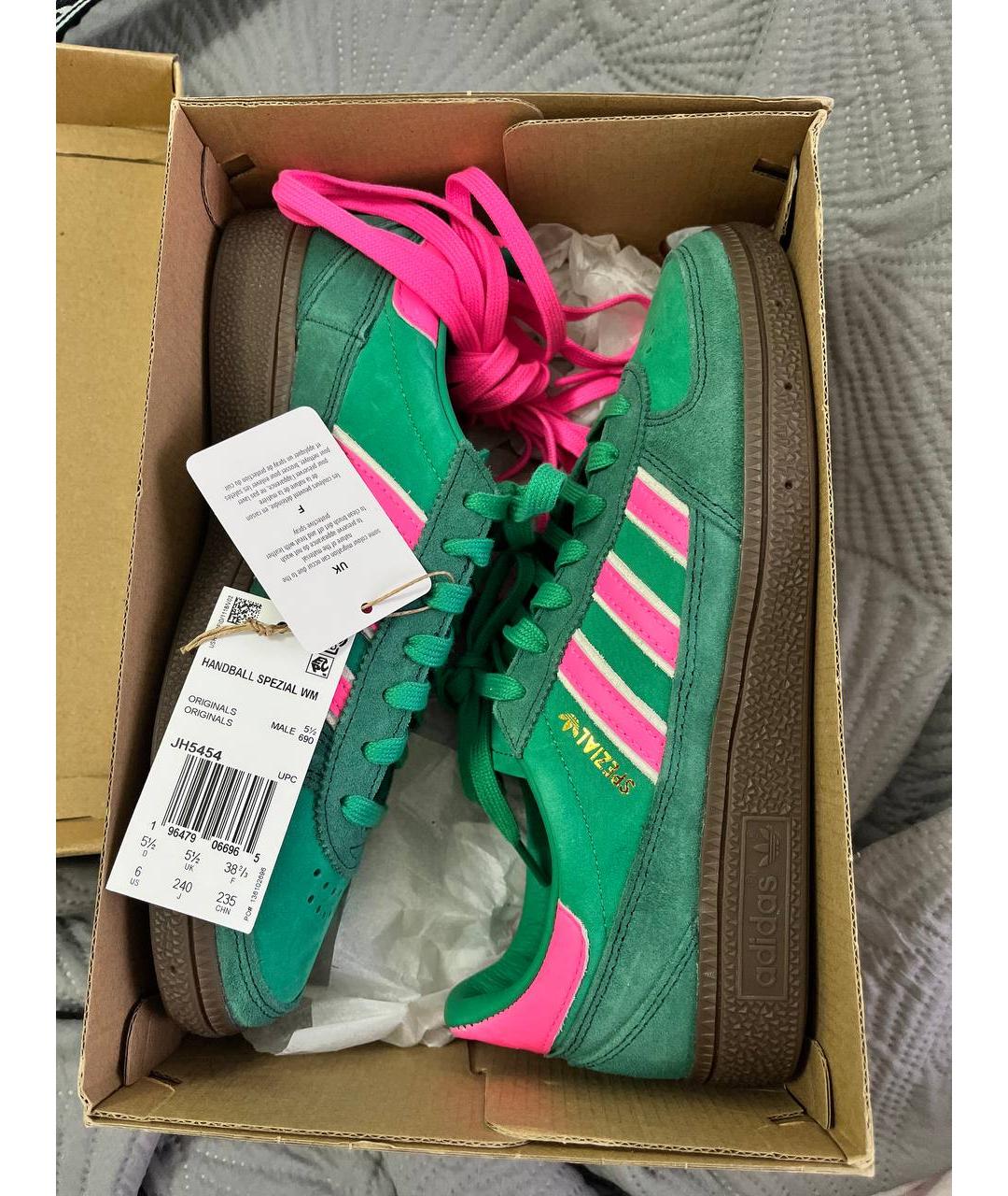 ADIDAS Зеленые замшевые кроссовки, фото 6