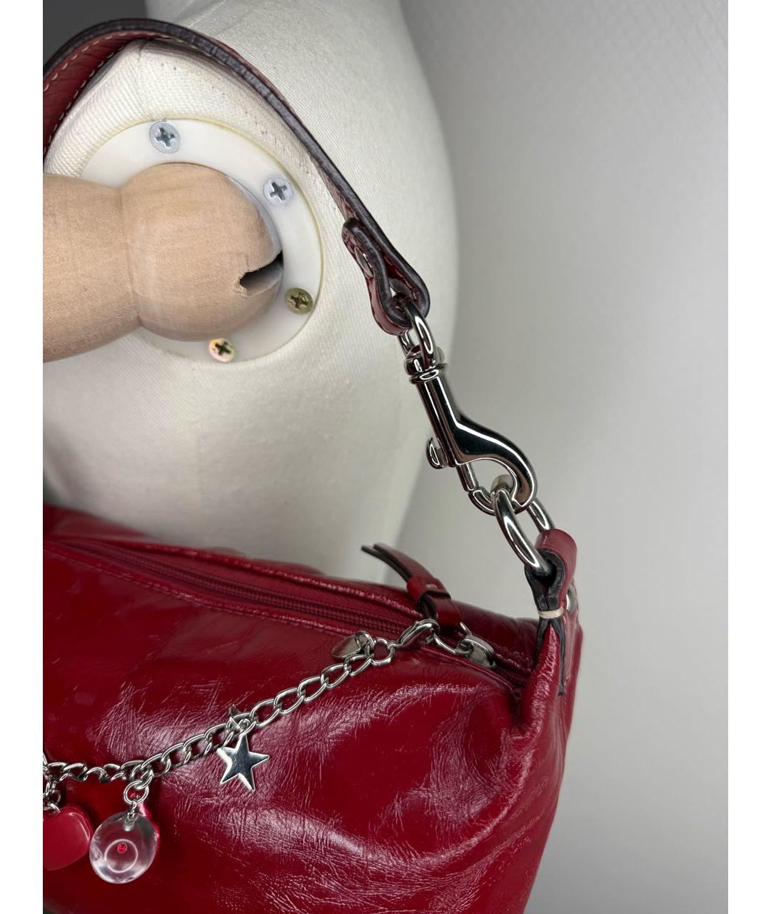 COACH Красная кожаная сумка с короткими ручками, фото 3