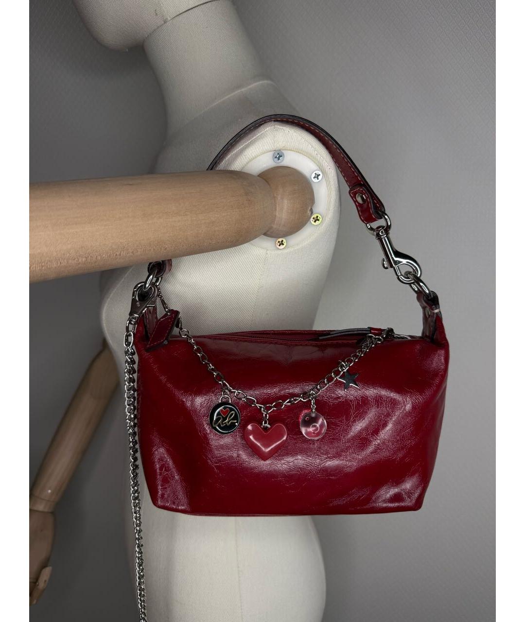 COACH Красная кожаная сумка с короткими ручками, фото 2