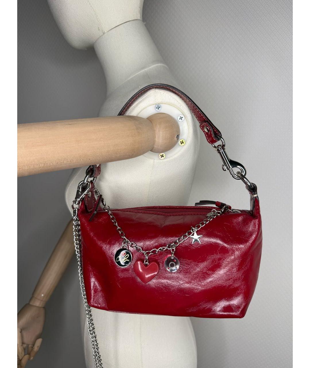 COACH Красная кожаная сумка с короткими ручками, фото 8