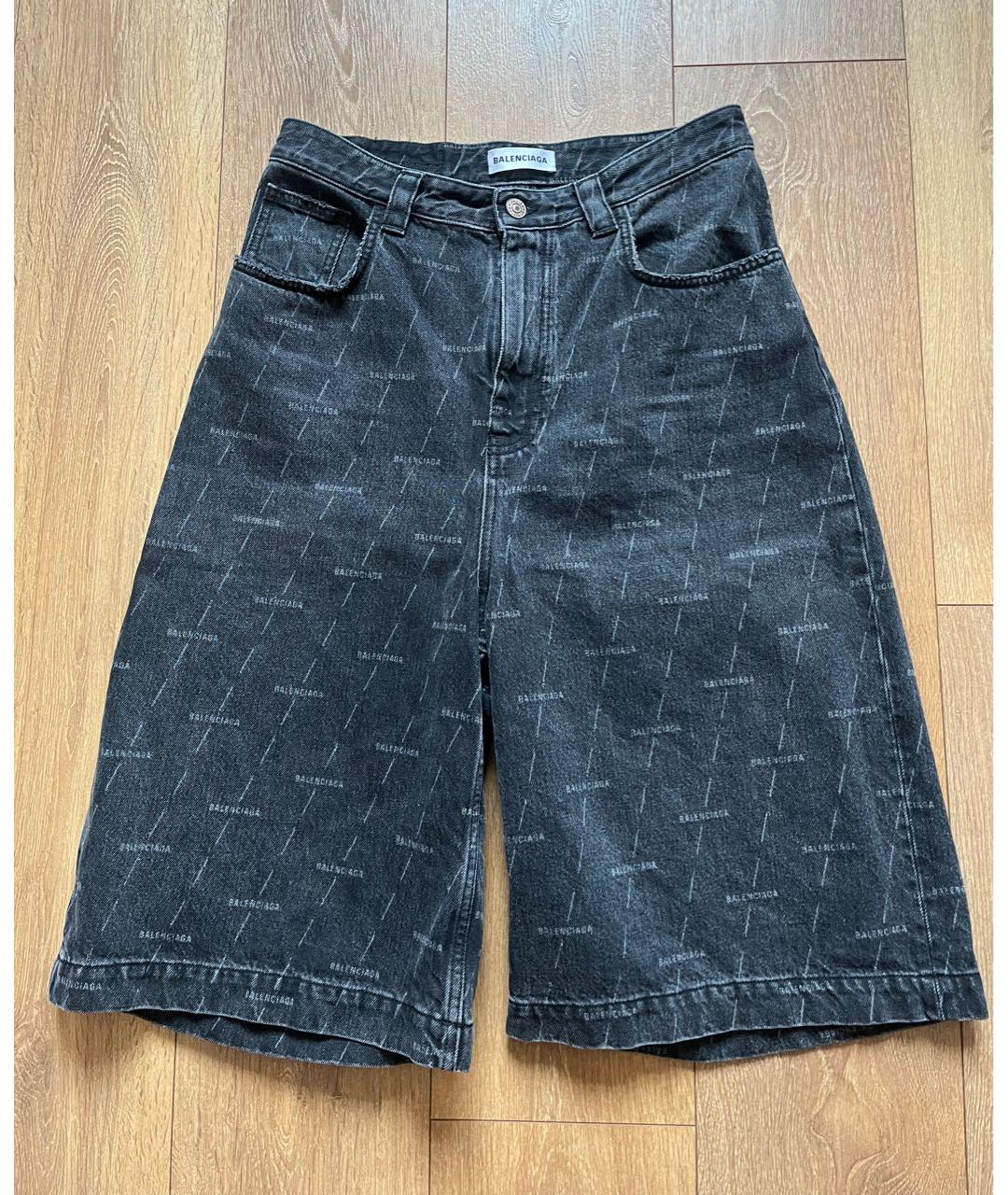 BALENCIAGA Антрацитовые хлопковые шорты, фото 5