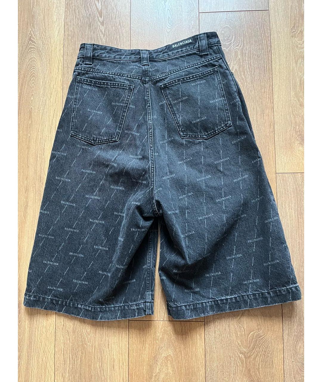 BALENCIAGA Антрацитовые хлопковые шорты, фото 8