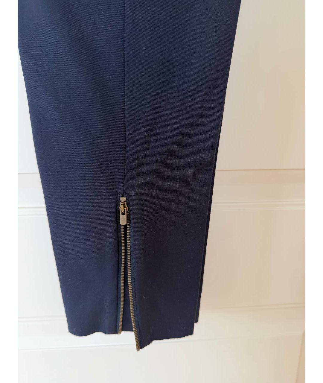 STELLA MCCARTNEY Темно-синие шерстяные прямые брюки, фото 5