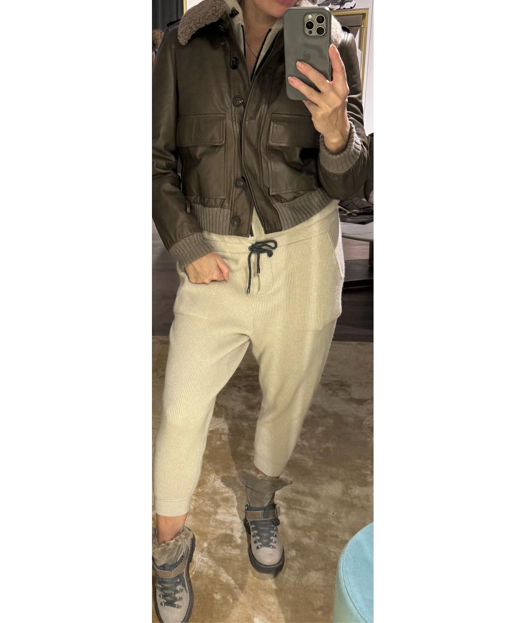 BRUNELLO CUCINELLI Коричневая кожаная куртка, фото 4