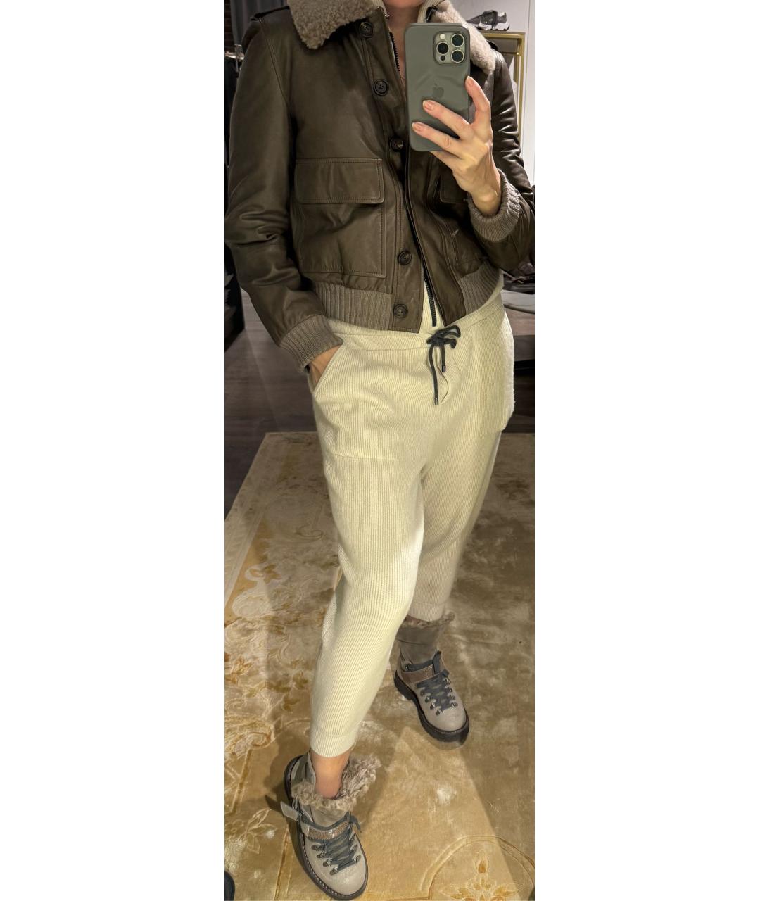 BRUNELLO CUCINELLI Коричневая кожаная куртка, фото 6