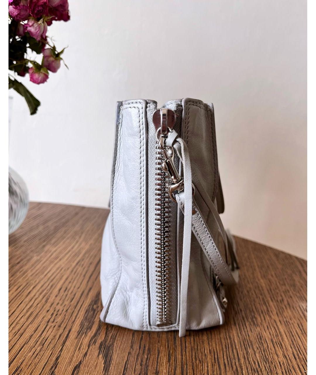 BALENCIAGA Серая кожаная сумка с короткими ручками, фото 4