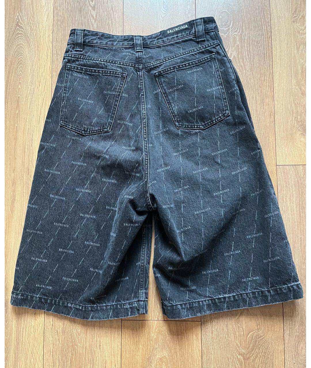 BALENCIAGA Антрацитовые хлопковые шорты, фото 3