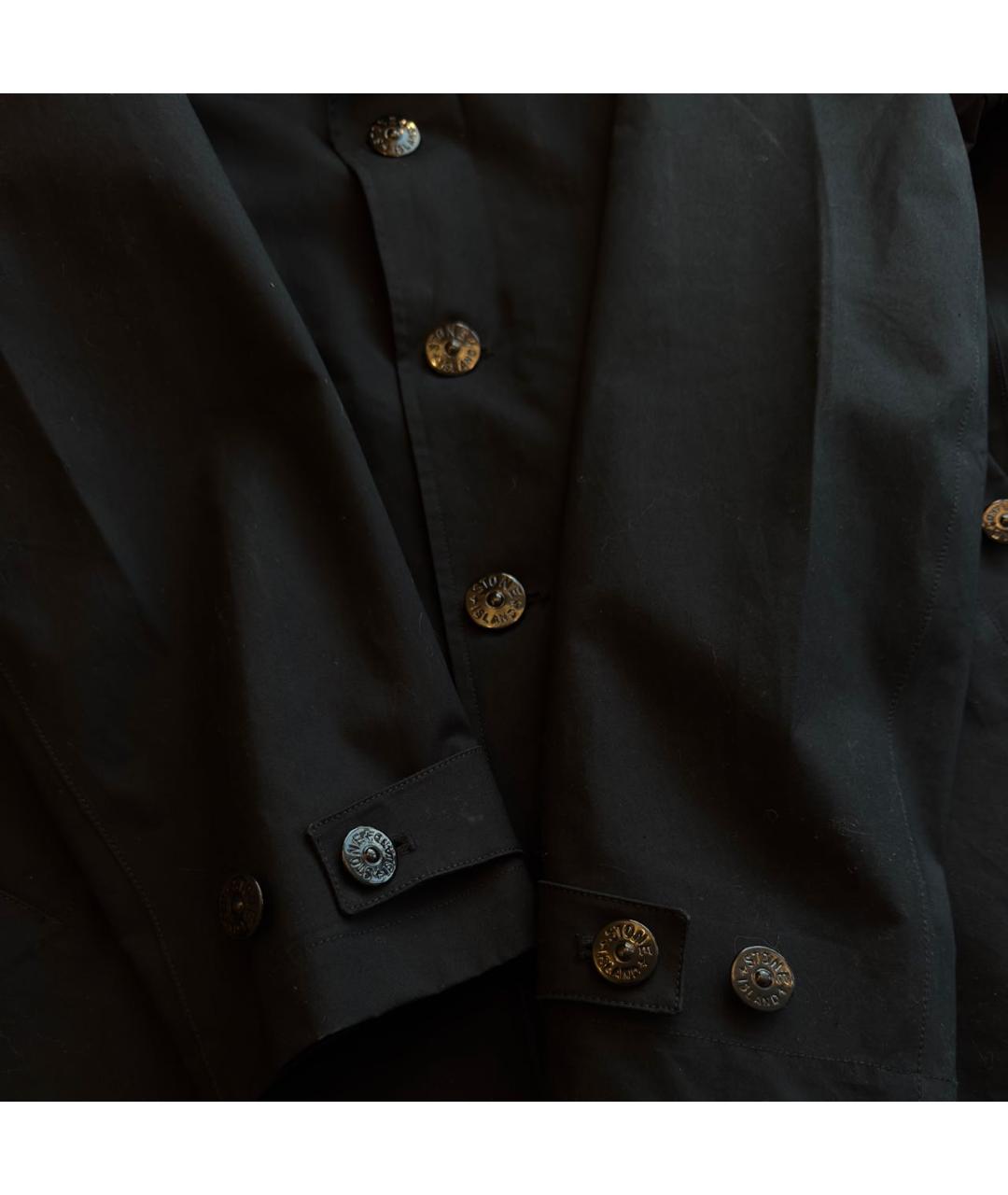 STONE ISLAND Темно-синий хлопковый тренч / плащ, фото 4