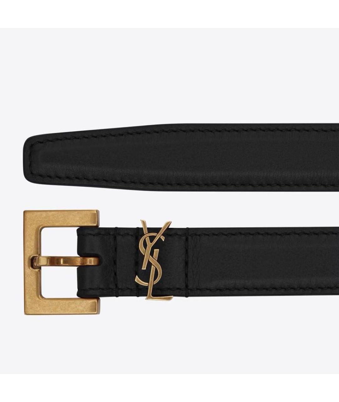 SAINT LAURENT Черный ремень, фото 2