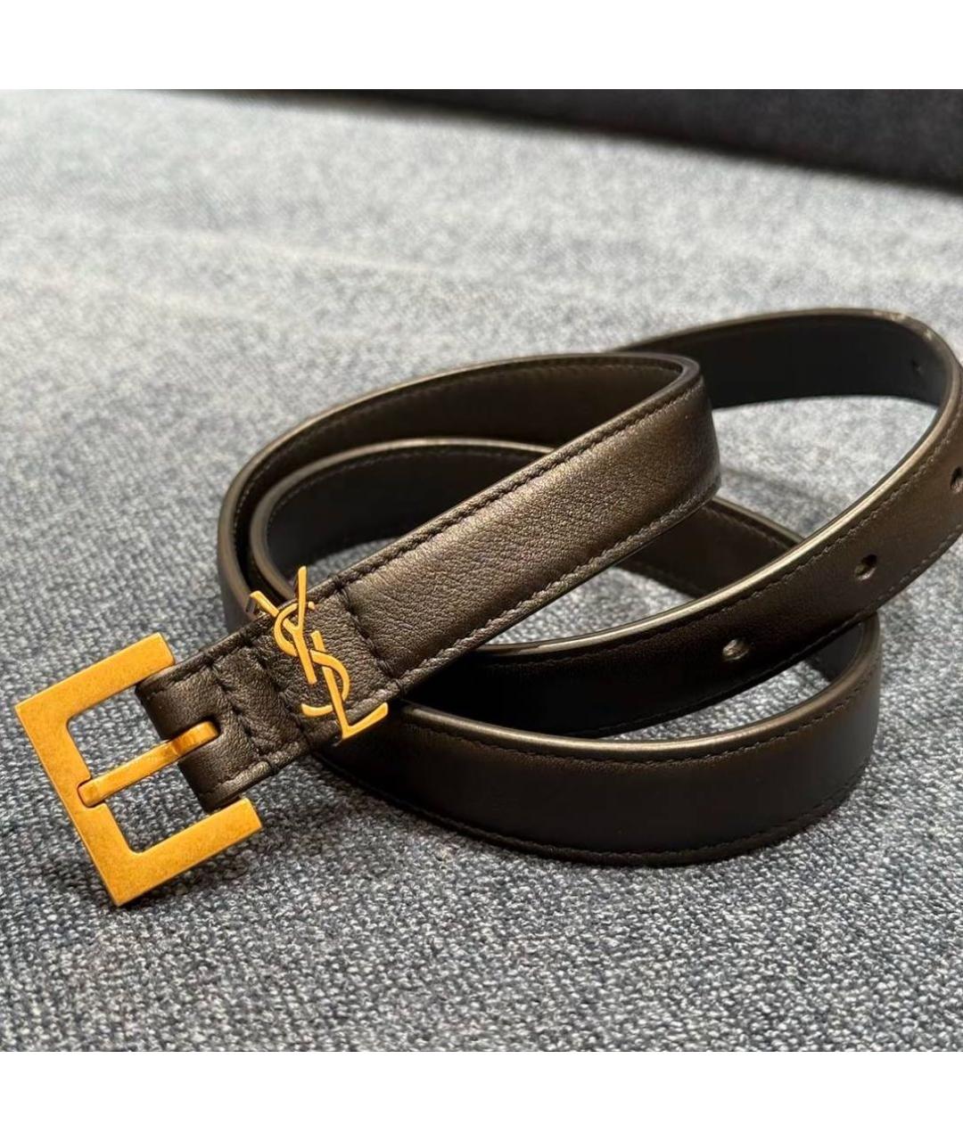 SAINT LAURENT Черный ремень, фото 3